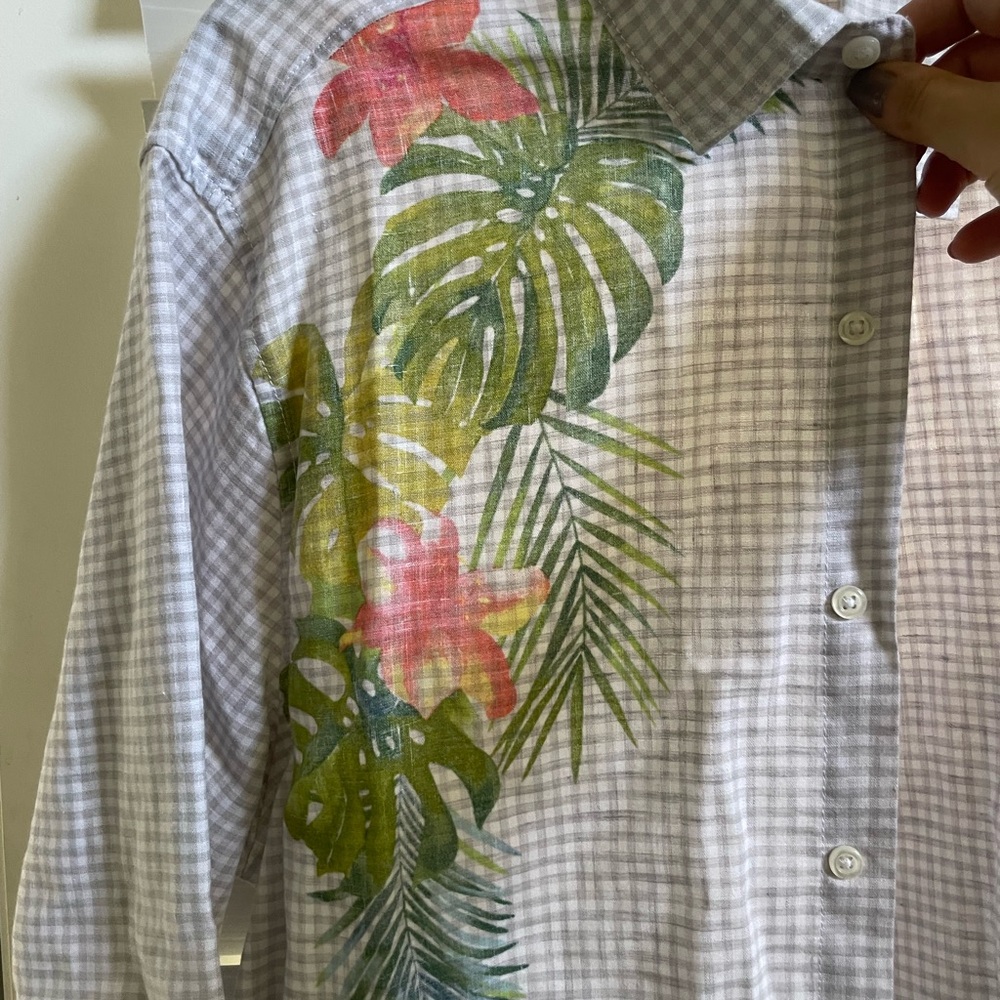 Tommy Bahama Gingham Floral Blooms Shirt